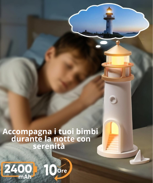 Lampada faro con effetto luna